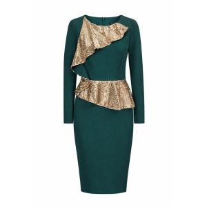 Vestido Midi Verde con Lentejuelas