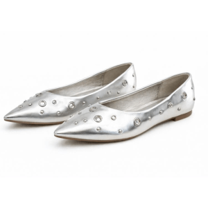 Bailarina Punta Fina con Apliques Metálicos